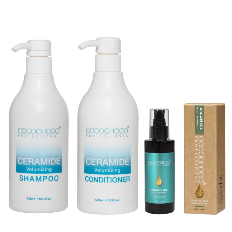 COCOCHOCO CERAMIDE VOLUME 500ML + VOLUME KONDICIONIERIS 500ML + Argan eļļa 100ml
