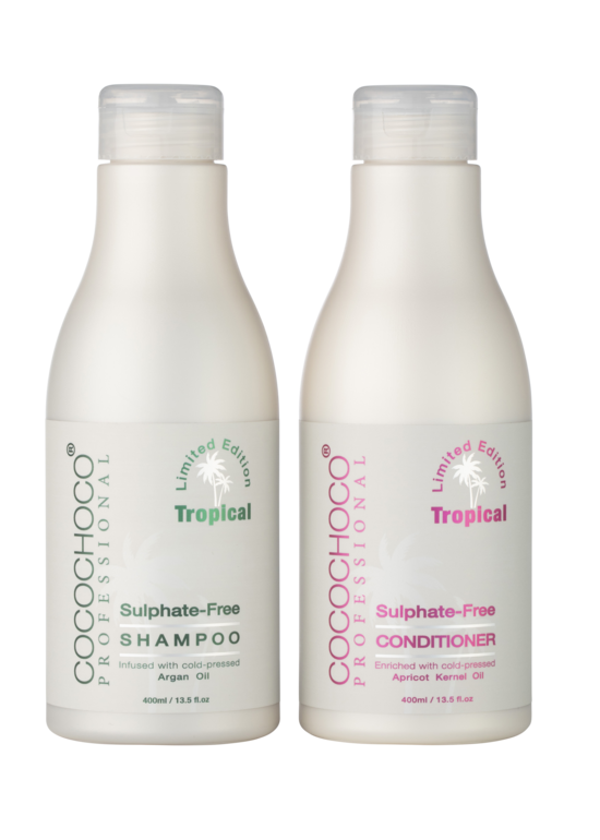 COCOCHOCO Tropical plaukų priežiūros rinkinys (šampūnas 400 ml + kondicionierius 400 ml)