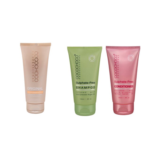 COCOCHOCO Original 100ml, kondicionieris 150ml, šampūns bez sulfātiem 150ml