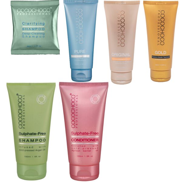 COCOCHOCO Original 100ml + COCOCHOCO Gold 100ml + COCOCHOCO Pure 100ml + COCOCHOCO attīrošais šapūns 50ml