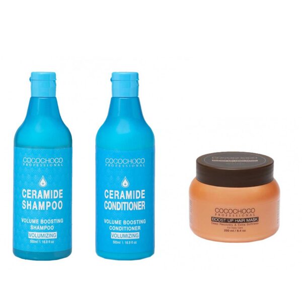 COCOCHOCO Ceramide šampūns matu apjomam 500ml + COCOCHOCO Ceramide kondicionieris matu apjomam 500ml + COCOCHOCO BOOST UP matu maska 250ml