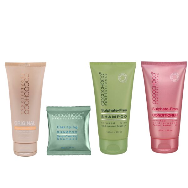 COCOCHOCO Original 100ml + šampūns bez sulfātiem 150ml + kondicionieris 150ml + attīrošais šampūns 50ml