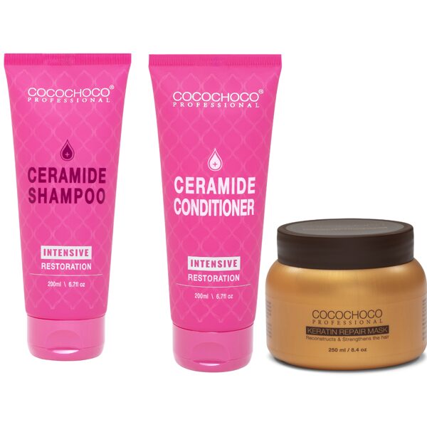 COCOCHOCO CERAMIDE INTENSIVE šampūns un kondicionieris 200ml + COCOCHOCO keratīna maska 250ml